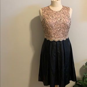 Gently used Calvin Klein lace and leather dress